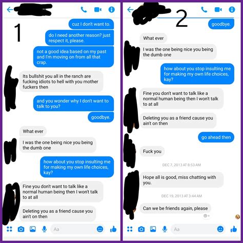 Years ago after I told him I didn't want to talk because he asked for