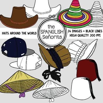 Hats From Around the World {Clip Art for Commercial Use} | TpT