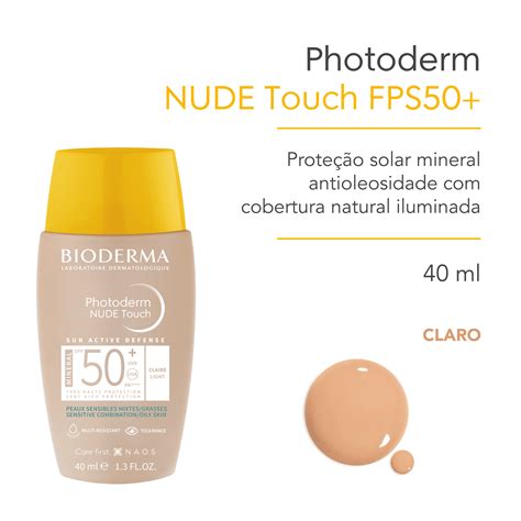 Protetor Solar Facial com Cor Bioderma Photoderm Nude Touch FPS 50