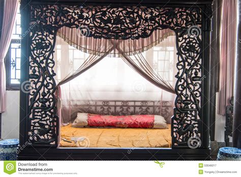 ancient bed stock image image  hollow lake china