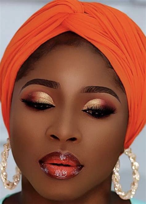 Makeup for black women | Makeup for black skin, Orange makeup, Peach makeup