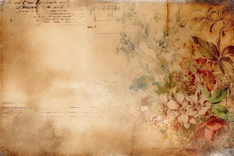 junk journal paper backgrounds aged floral design  retrostyled cards