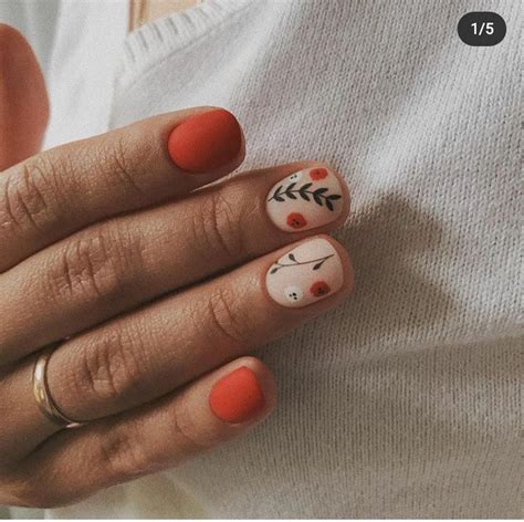 Дизайн ногтей в рыжих цветах | Nagels, Nagels ontwerp, Acrylnagels