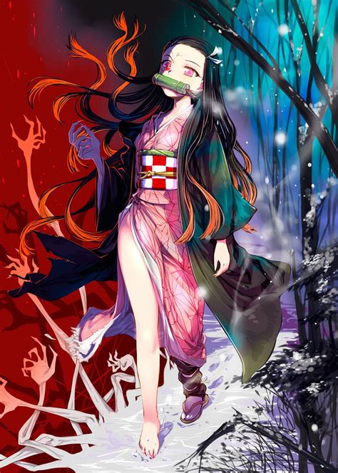 Descargar fondos de Abrazala Dualidad De La Vida Con Nezuko Kamado