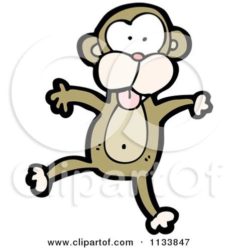 Cartoon Of A Brown Monkey 1 - Royalty Free Vector Clipart by ...