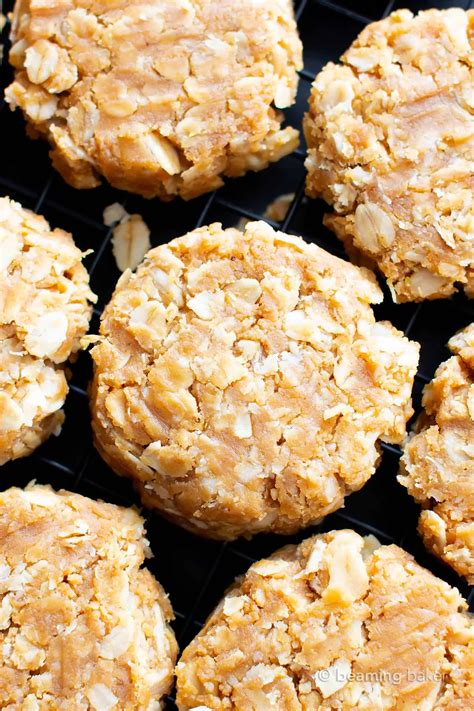 simple vegan peanut butter oatmeal cookies