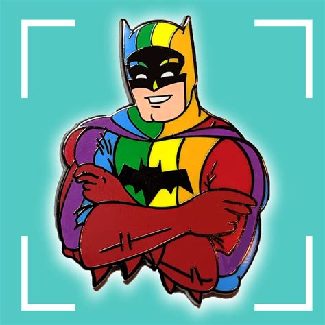 Rainbow Batman Pin | LGBTQ Pride Hard Enamel Pin Gay Rights Comic Book