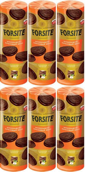 Печенье Forsite Сэндвич с шоколадно-ореховым вкусом, комплект: 6 ...