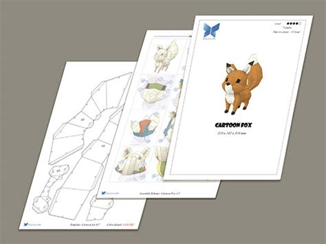 Model - Лисенок, лиса papercraft, бумажная лиса, паперкрафт лиса ...