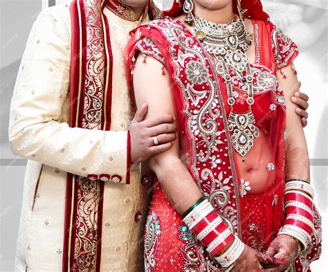 premium photo stunning indian wedding couples  traditional wear