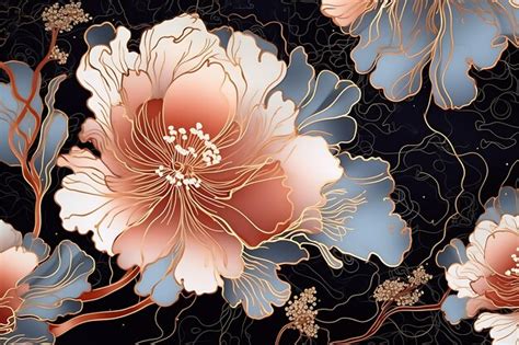 Premium AI Image | shabby chic roses and flowers repeating background ...