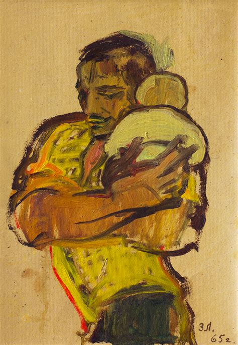 «Батьківство» (1965, картон, олія), Зоя Лерман, Україна \ "Fatherhood ...
