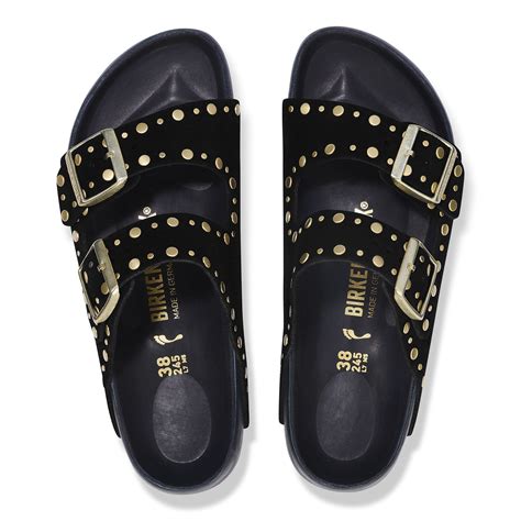 Arizona Rivets Suede Leather Black | BIRKENSTOCK