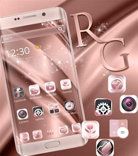 Розовая золотая шелковая тема Red Rose Love приложение app для андроинд ...