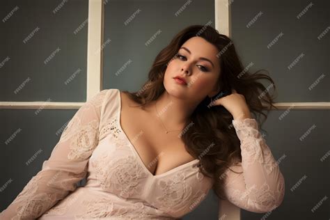 premium photo  chubby model   vintage inspired pose paying homage