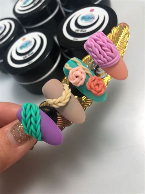 3D Gel Knit Nail Art | Decoracion uñas de gel, Diseños de arte en uñas ...