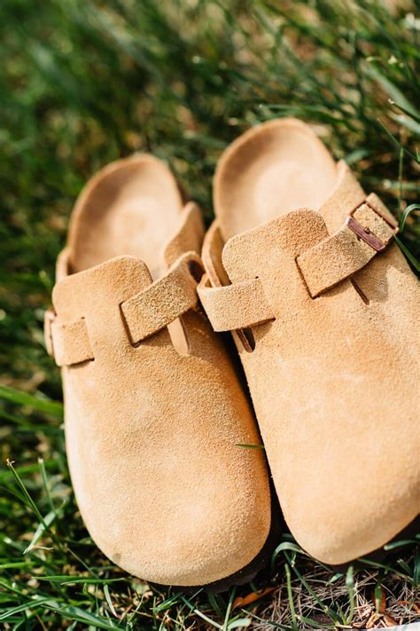 Birkenstock Boston Suede Leather Clogs for Women in Latte Cream | 1026 ...