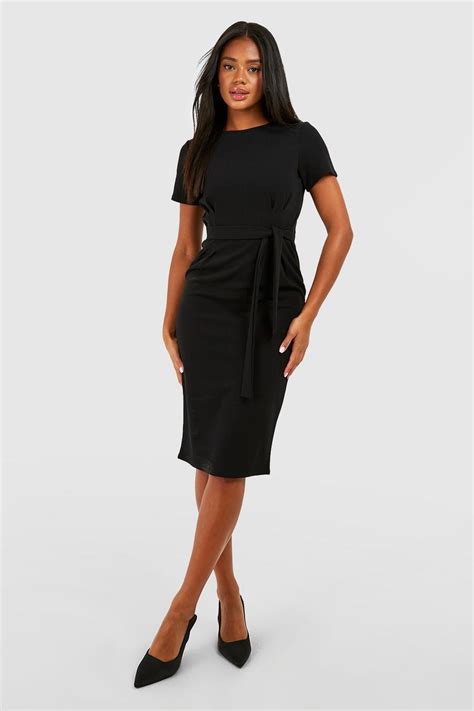 Black Midi Dresses | Black Mid-Length Dresses | boohoo UK