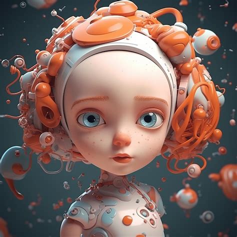 Premium AI Image | A cartoon character with orange hair and orange hair ...