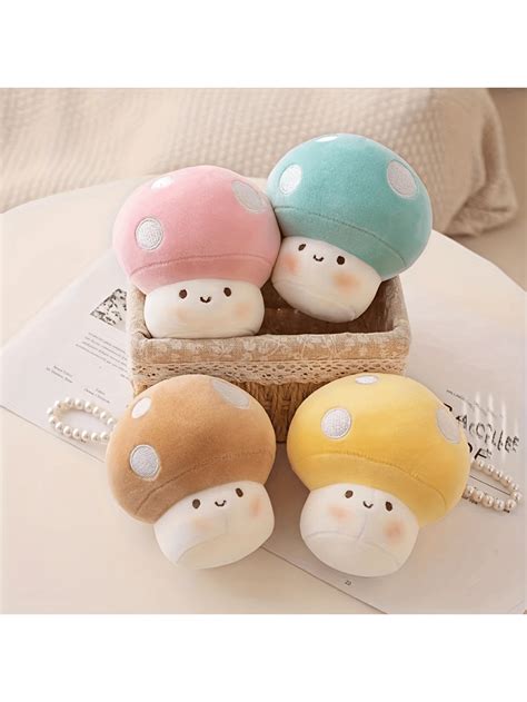 10cm/3.93in Cute Silly Cute Mushroom Plush Doll Costume Keychain