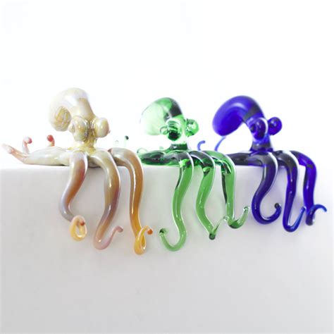 Octopus Glass Figurine / Glass Sculpture / Shelf Sitter Figurine ...