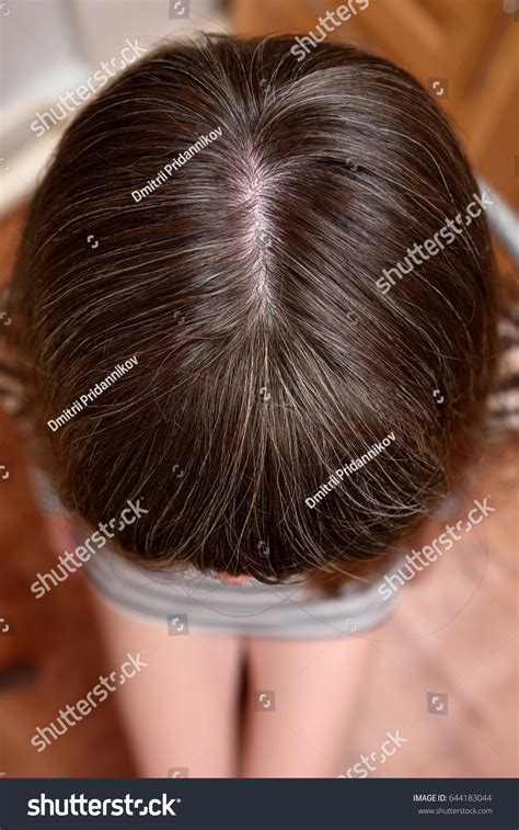 Gray Hair Young Girls Top View Stock Photo 644183044 | Shutterstock