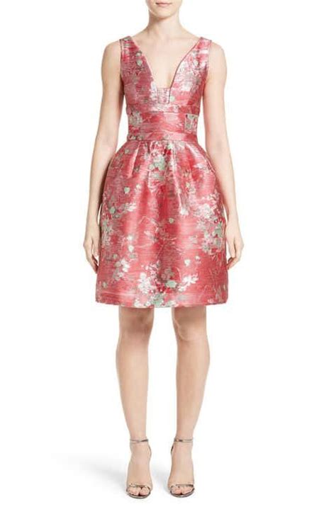 Carolina Herrera Floral Jacquard Cocktail Dress | Fit and flare ...