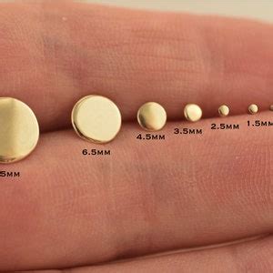 Nose Stud, Round Nose Stud, 14k Gold Nose Stud, Solid Gold Disc Nose ...
