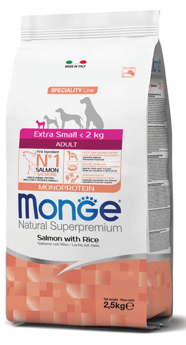 Monge Natural Superpremium Extra Small Adult Monoprotein Salmone con ...