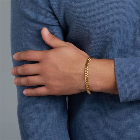 gold bracelet for men cuban link 6