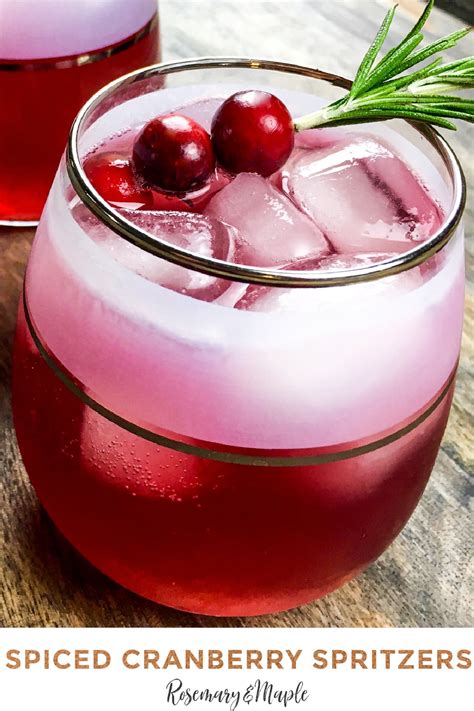 Spiced Cranberry Spritzer Recipe - Rosemary & Maple