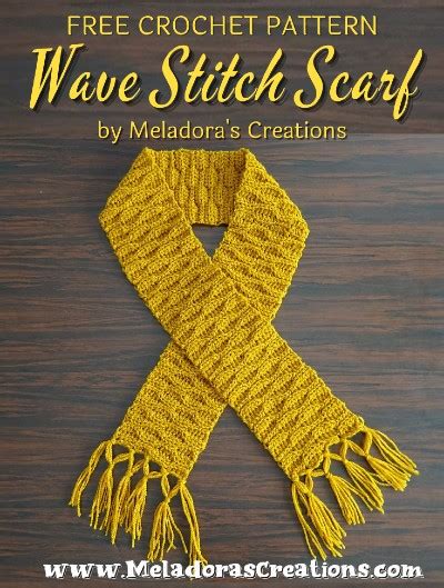 Free Crochet Pattern Wave Stitch Scarf · Free Crochet Patterns