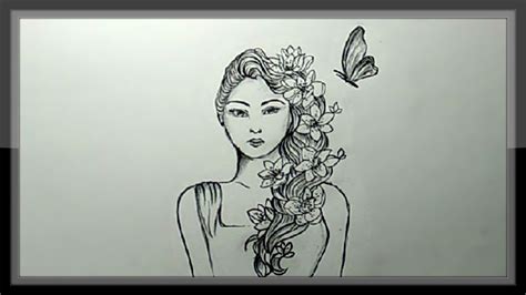 Pencil Drawing A Realistic Girl Face Easy - YouTube