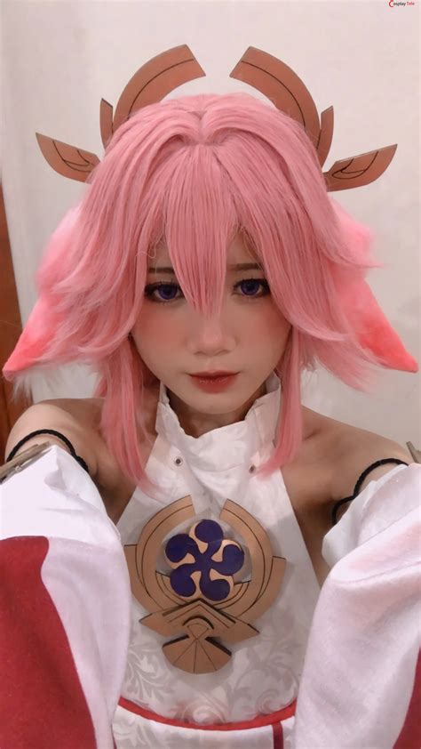 PoppaChan cosplay Yae Miko - Genshin Impact "55 photos and 11 videos