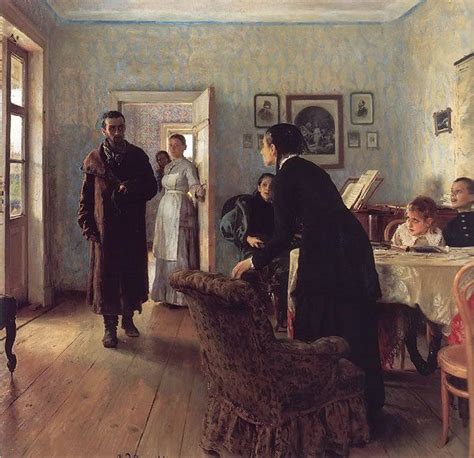 They did not Expect Him 1884 1888 Painting | Ilya Repin Oil Paintings ...
