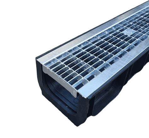 Лоток пластиковый DN100 H100 с решёткой ячеистой стальной оцинкованной ...