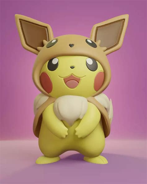 Pikachu cosplay Eevee » 3D print model Download free