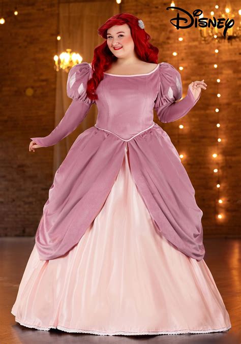 Women's Plus Size Disney Pink Dress Ariel Costume Dress