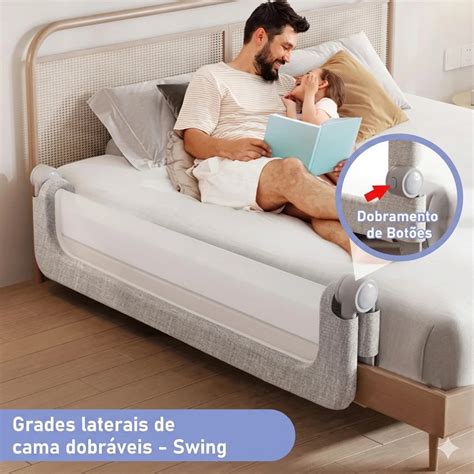 Grades De Proteção Para Cama - Grade de Proteção para Cama Dobrável – Barra de Segurança – Lar da Ana