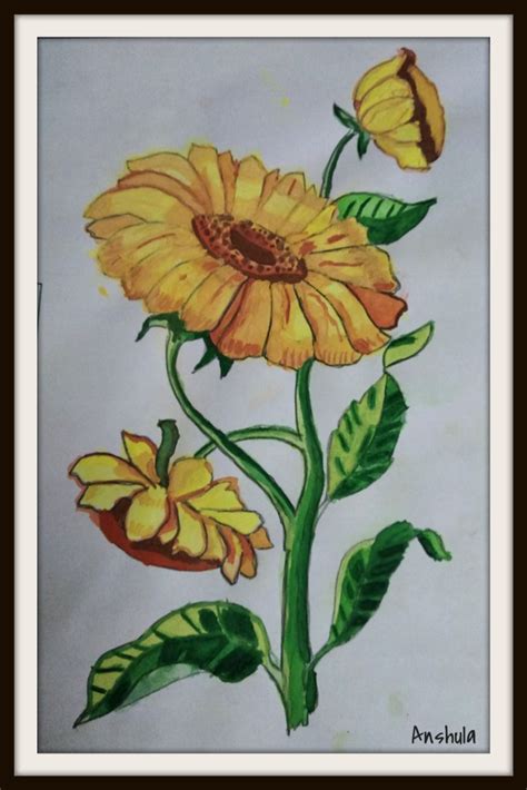 Fun in the Sun | Sunflower Painting by Anshula | Learning and Creativity