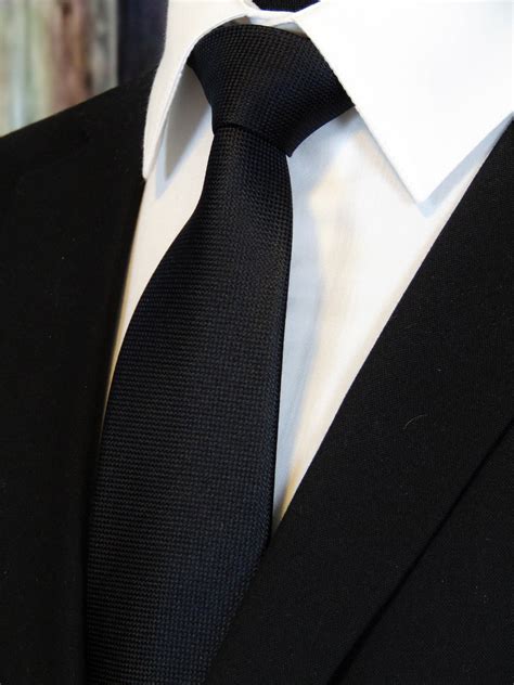 Black Tie – Mens 100% Silk Classic Black Necktie