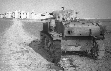 Lend-Lease M3 Stuart in Soviet service shot in the back and turret ...