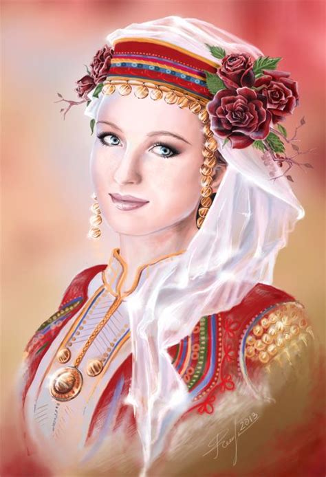 Radina Miroslavova design Roni Art | Bulgarian women, Woman painting ...