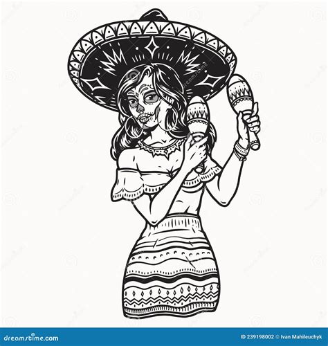 Mexican Naked Dog Silhouette Cartoon Vector | CartoonDealer.com #147531383