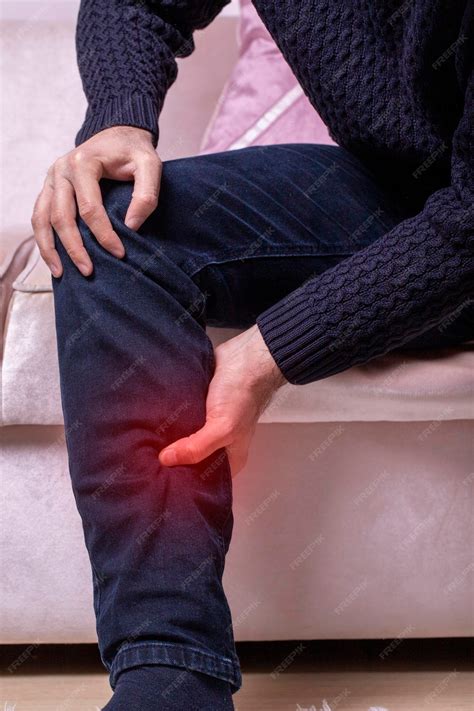 Premium Photo | Man with leg calf pain The mans calf muscle cramped