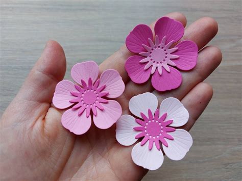 Paper Flowers Paper Pink Flowers Paper Supplies Paper Decorations Pink ...