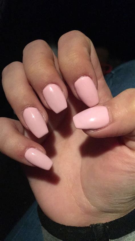 Light Pink Fake Nails Coffin Shape Grey - Tips Color Short Acrylic Nails