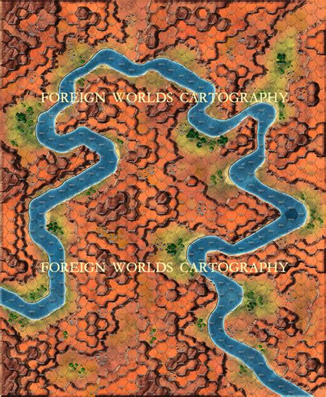 Desert Canyon Battle Map (Battletech-compatible Hexagonal Wargame Map