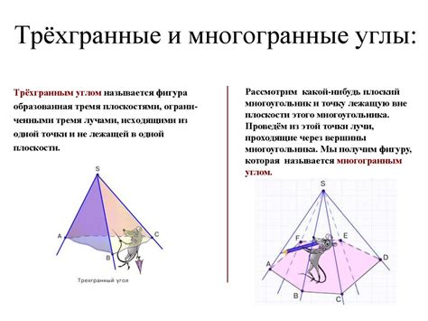 Вершины, ребра, грани многогранника. Развертка. Многогранные углы ...