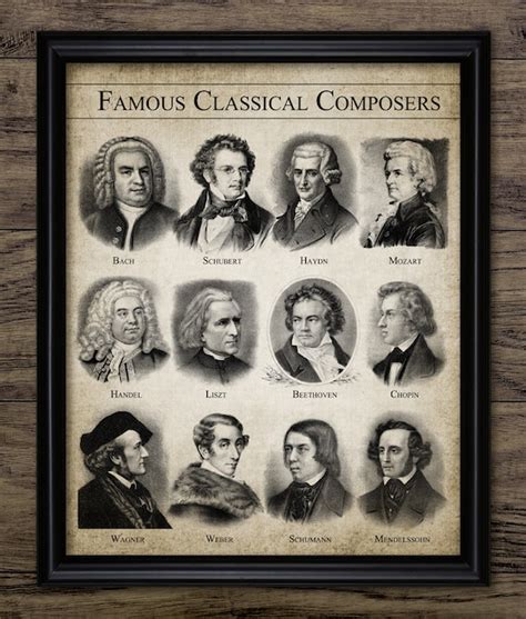 Classical Composers Print Classical Music Music Room Decor - Etsy